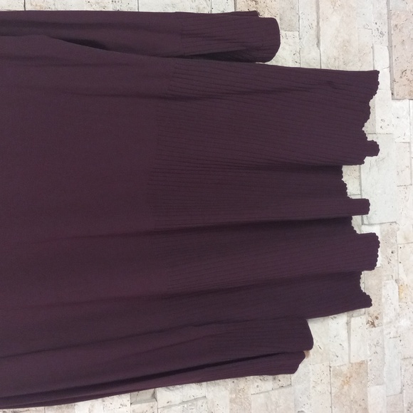 Burgundy Ann Taylor Mixed Gauge Open Front Cardigan Sweater Women's Size M - Picture 6 of 12